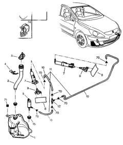 Klaasipesuvedeliku Paak Uus Originaal Peugeot 307 6431C2