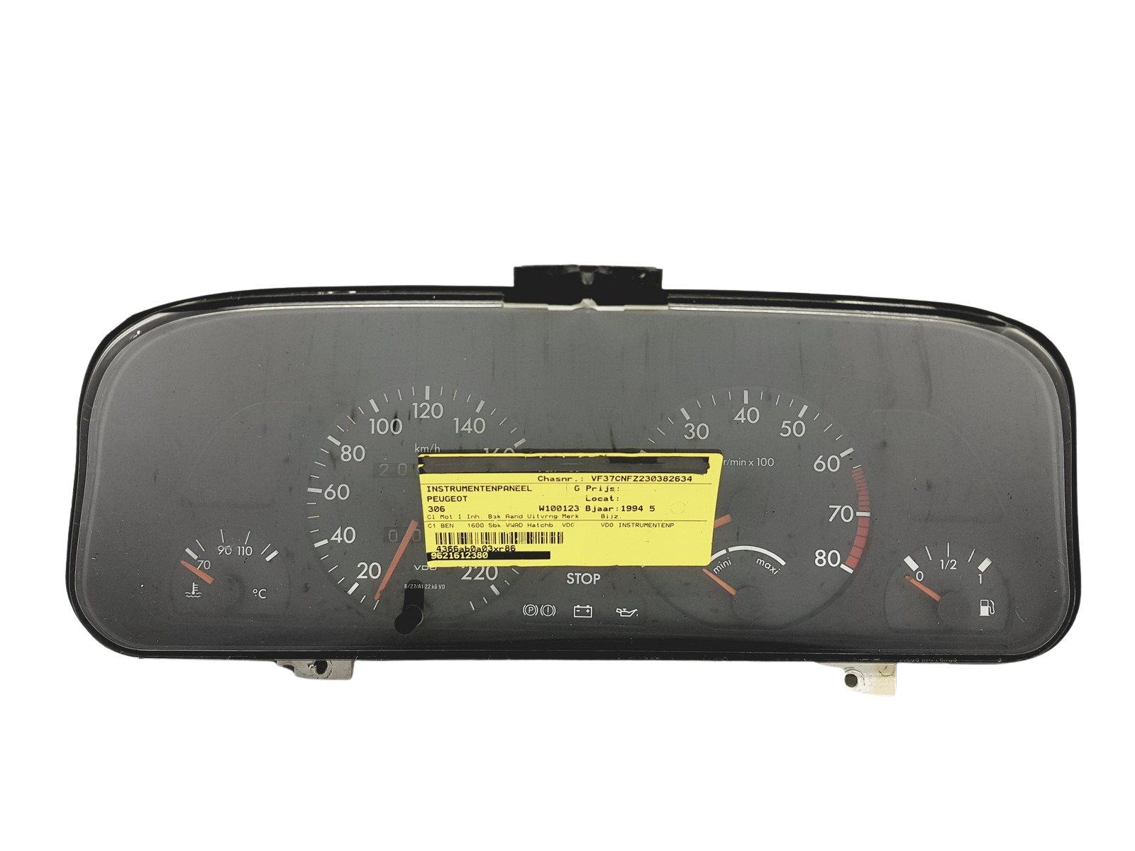 Tahhomeeter Peugeot 306 9621612380 VDO main product photo