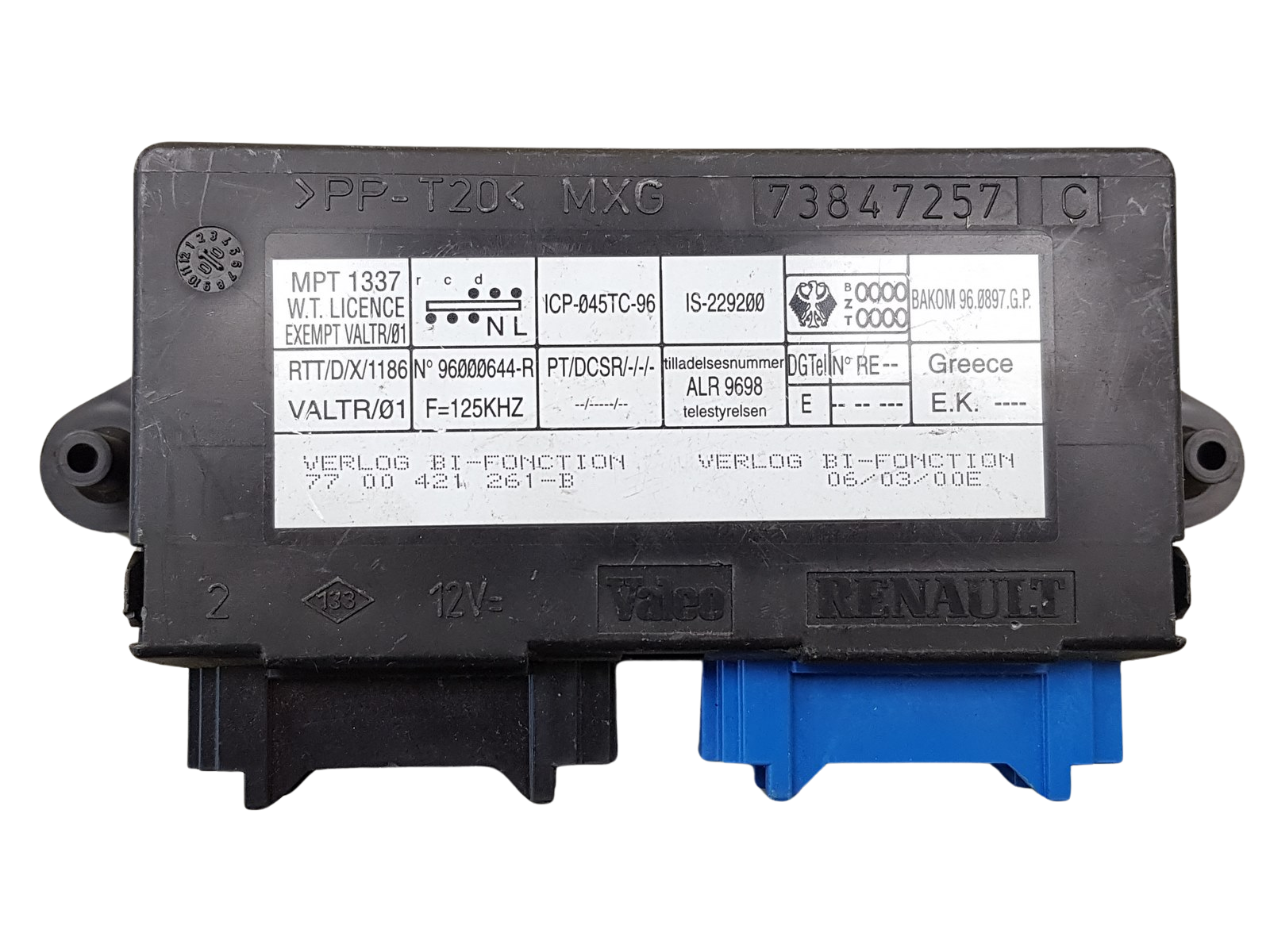 Juhtplokk Renault 7700416293 -B 73847257C Valeo main product photo