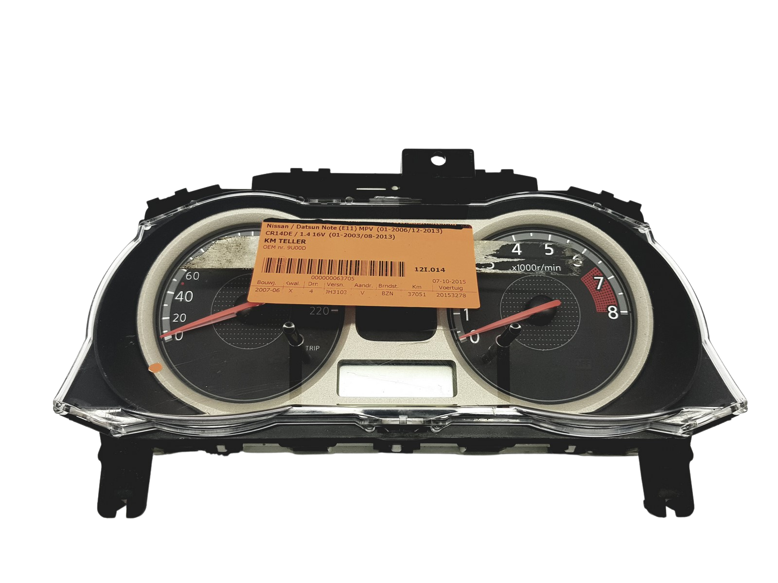 Tahhomeeter Nissan Note A4 9U00D 53286 main product photo