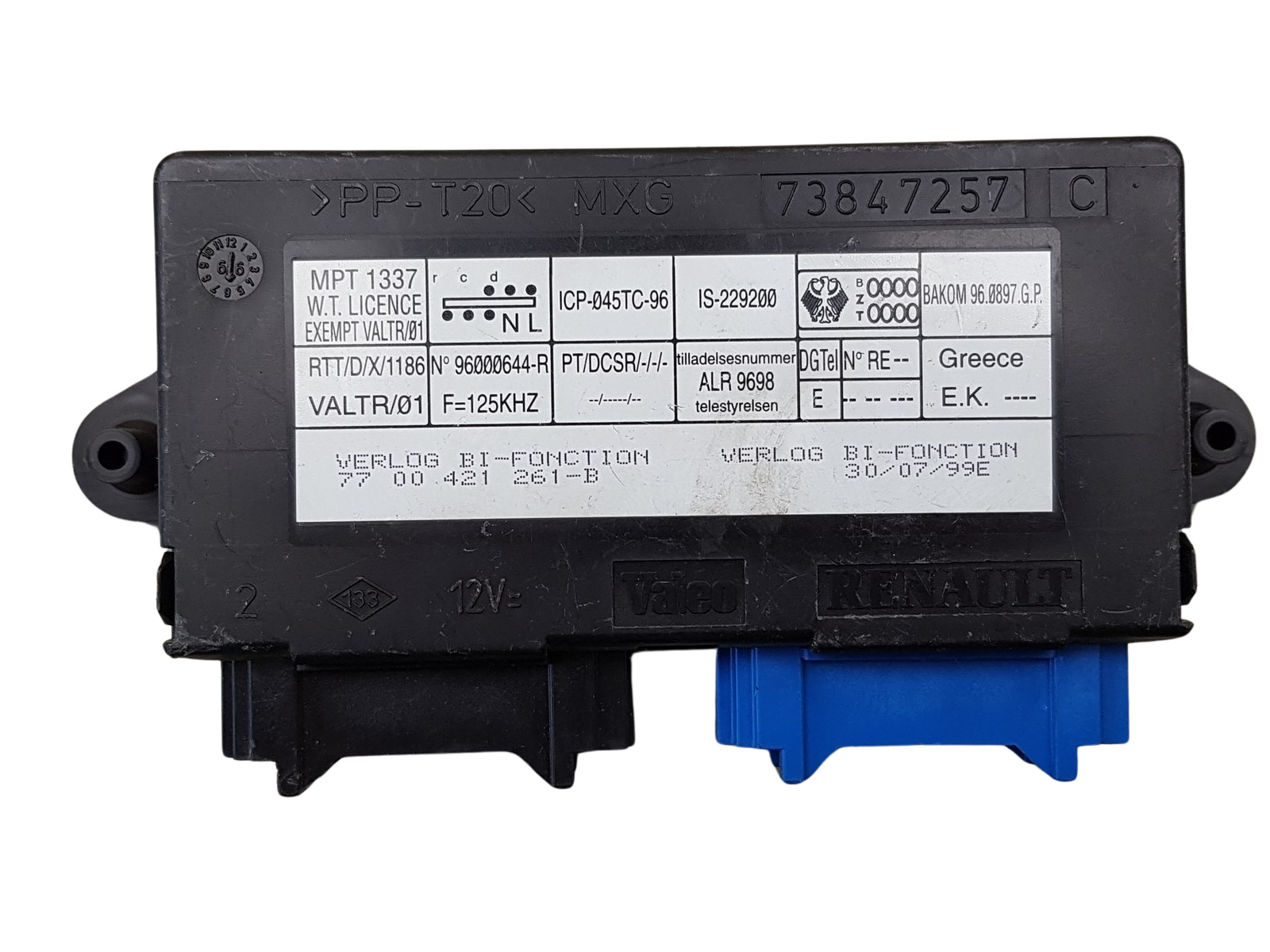 Juhtplokk Renault 7700416293 -B 73847257 C Valeo main product photo
