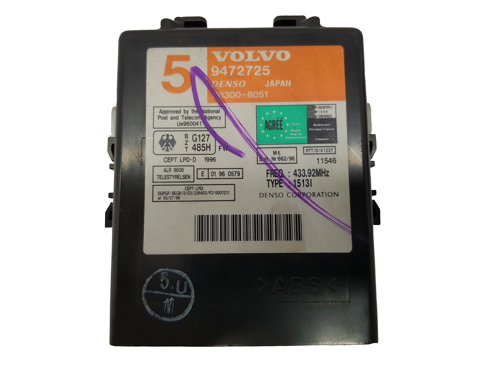 Lukustuse Kontroller Volvo 9472725 151300-8051 Denso 24189 main product photo