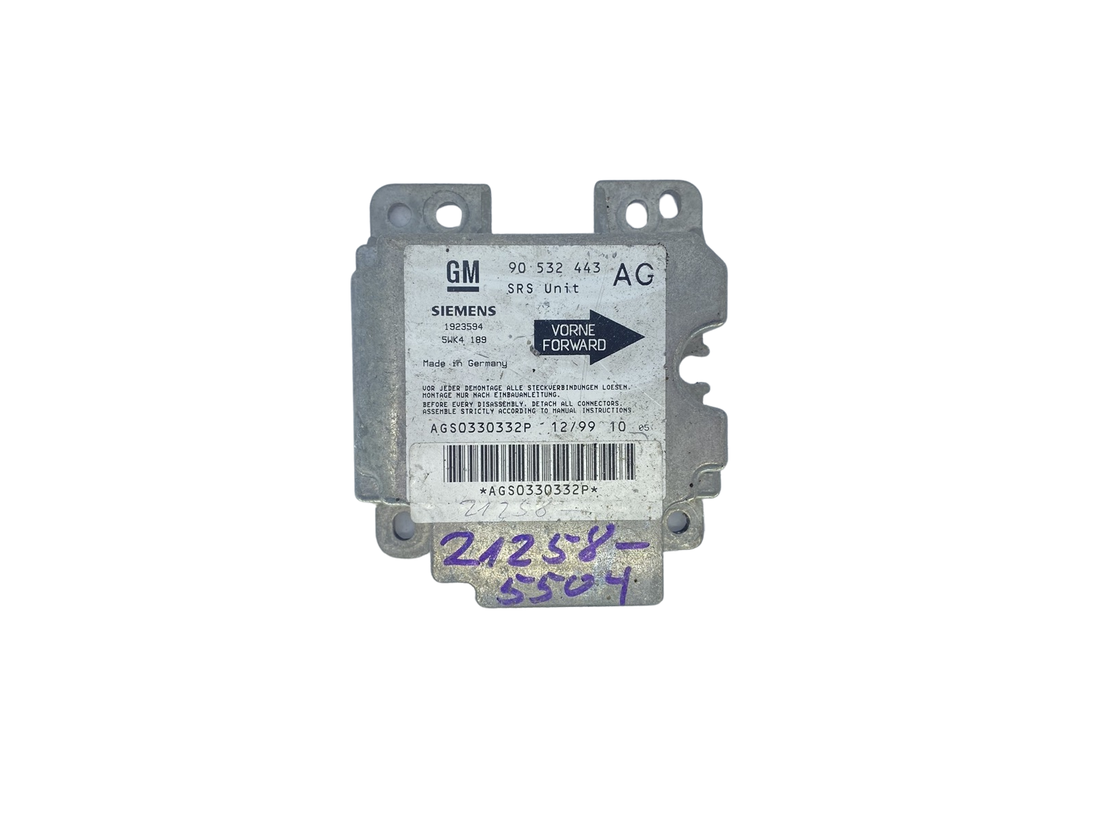 Juhtplokk 90532443 5WK4189 Opel Siemens 58690 main product photo