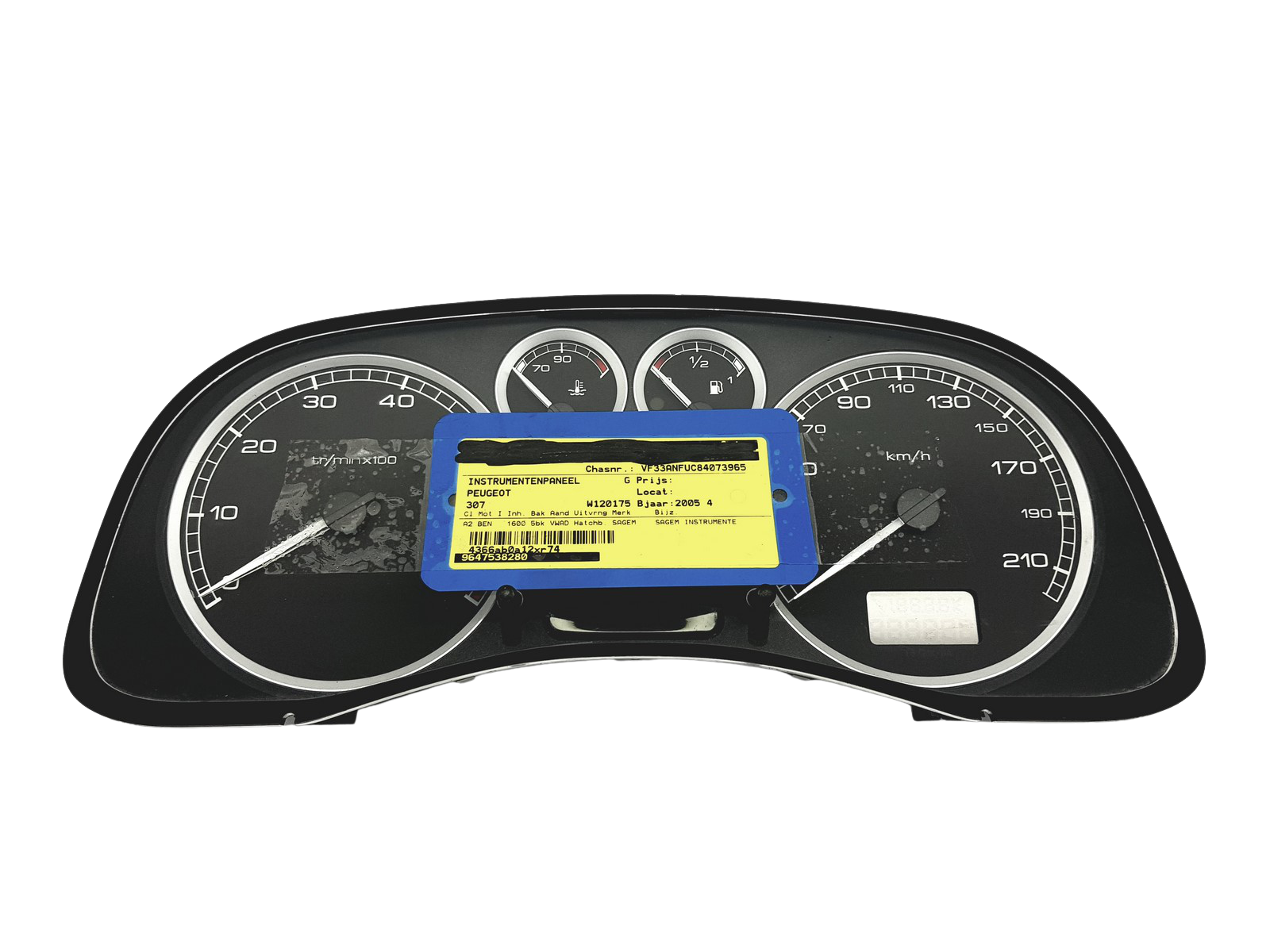 Tahhomeeter Peugeot 307 9647538280 A01 49367 main product photo
