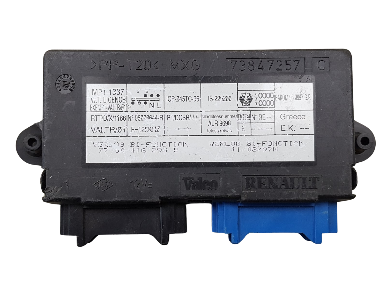 Juhtplokk Renault 7700416293 -B 73847257 Valeo main product photo