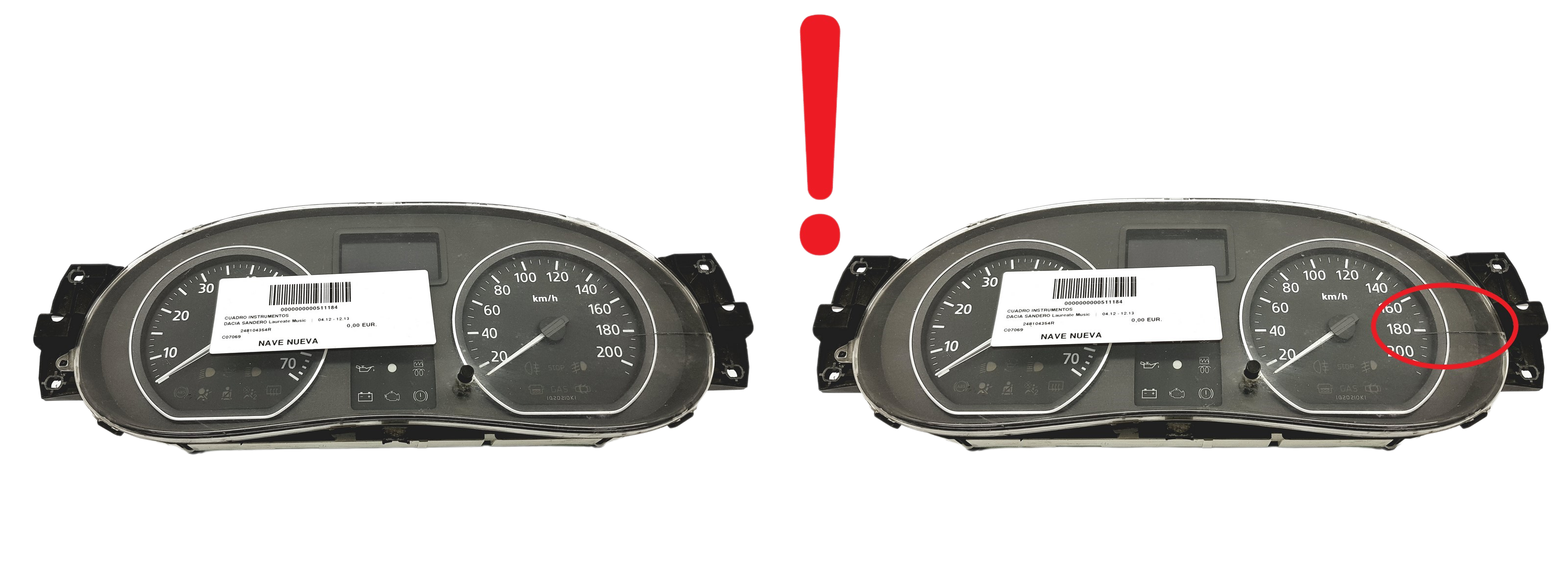Tahhomeeter Dacia Sandero 248104354R 59512 main product photo