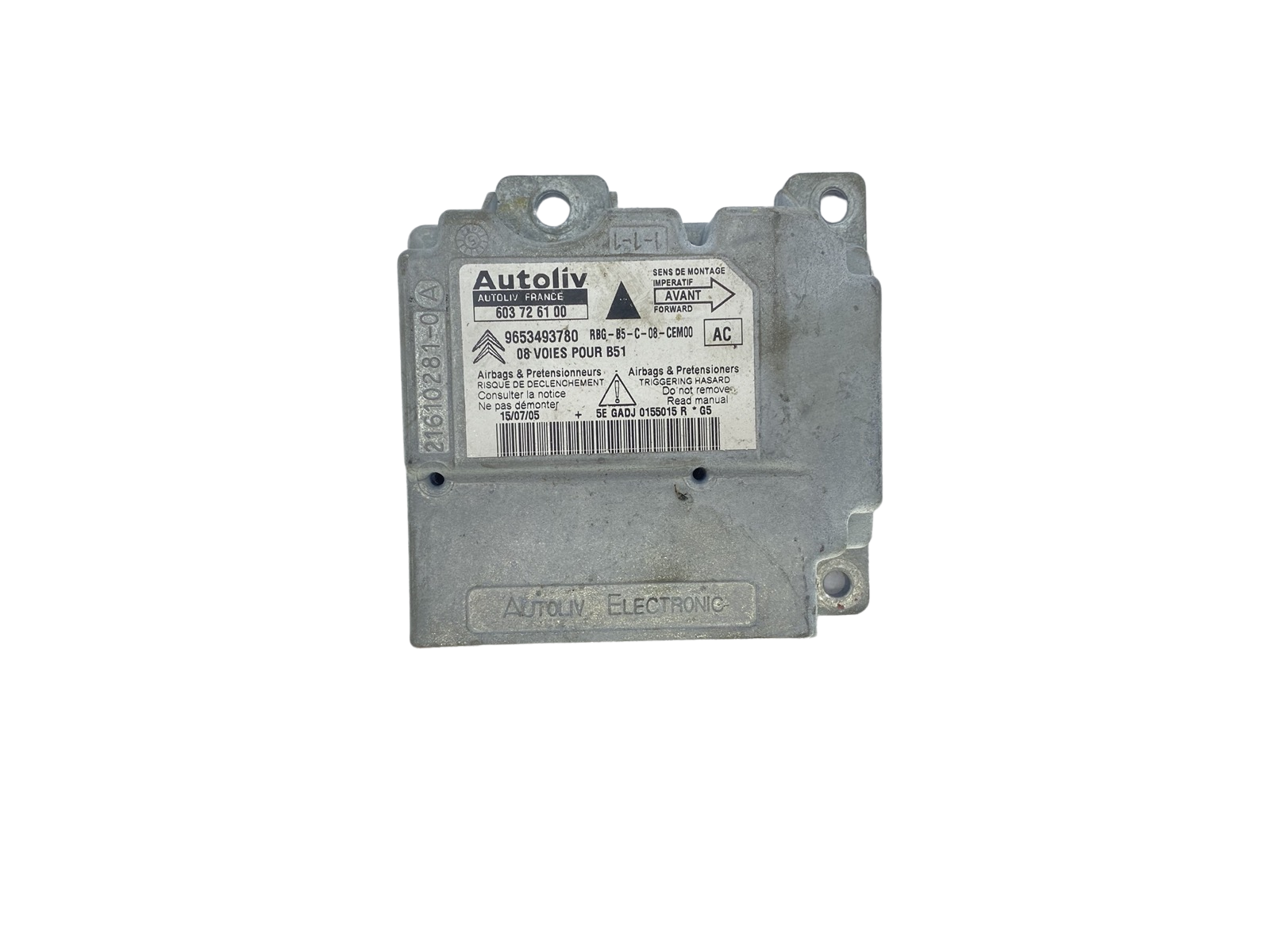 Juhtploki moodul 9653493780 603726100 PSA Autoliv main product photo