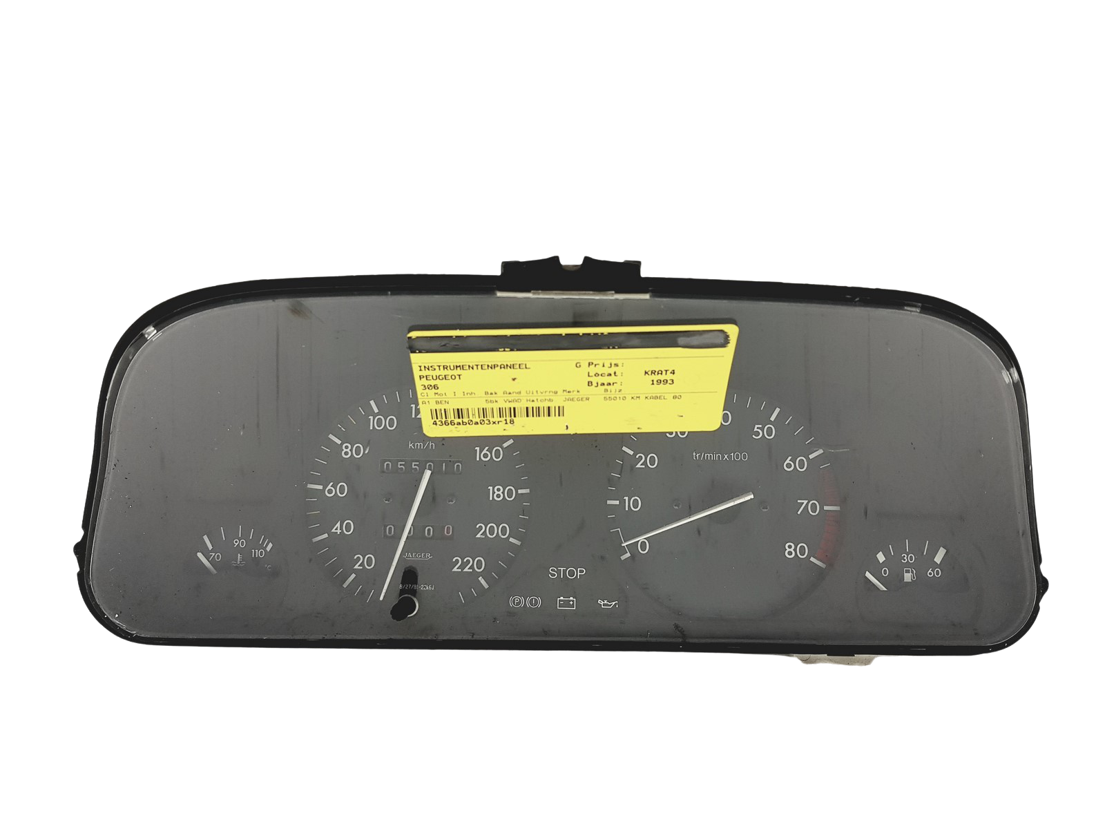 Tahhomeeter Peugeot 306 9610192480 09033509902 49811 main product photo